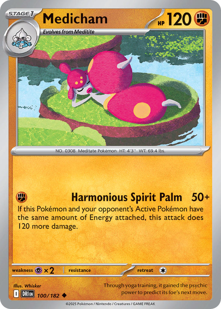 Medicham 100/182 Common Destined Rivals Pokémon card
