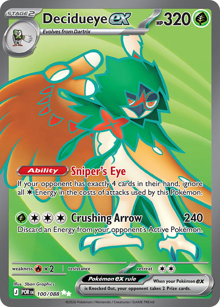 Decidueye EX 100/088 Ultra Rare Perfect Order Pokémon card