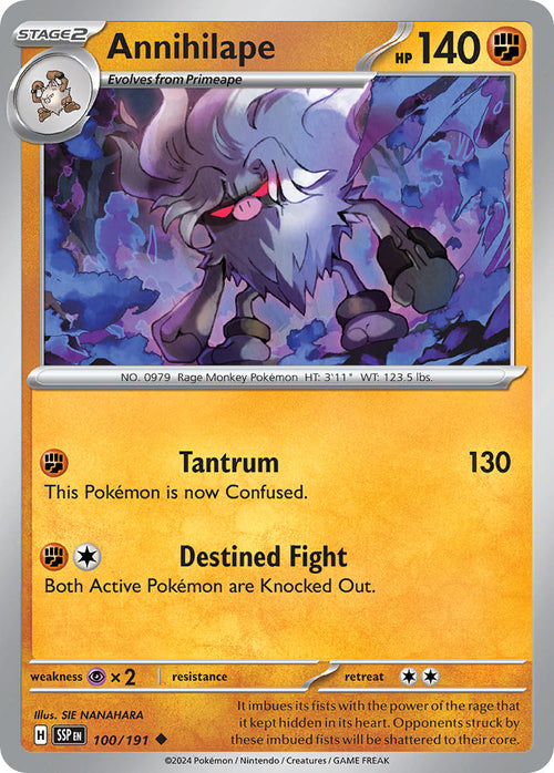 Annihilape 100/191 Common Surging Sparks Pokémon card