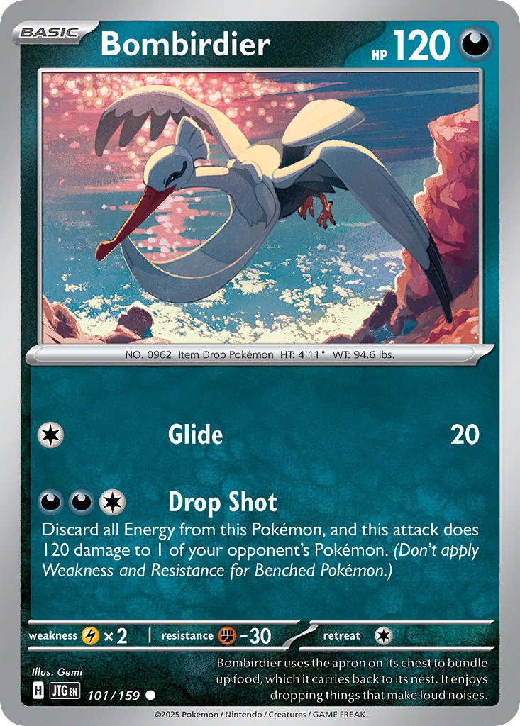Bombirdier 101/159 Common Journey Together Pokémon card