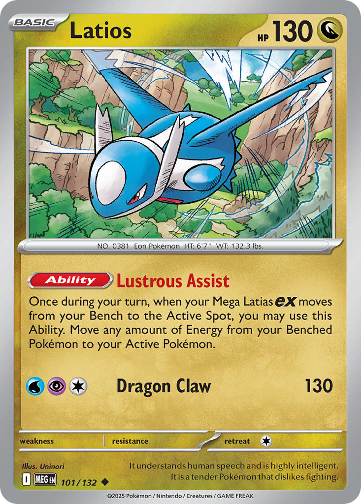 Latios 101/132 Common Mega Evolution Pokémon card