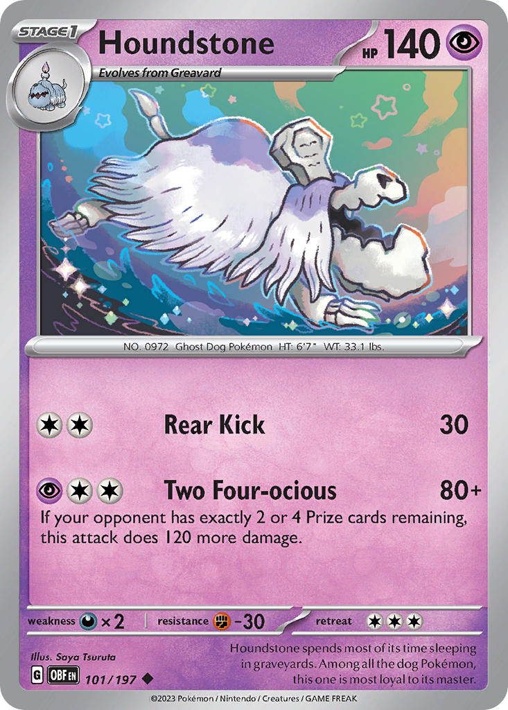 Houndstone 101/197 Uncommon Obsidian Flames Pokémon card
