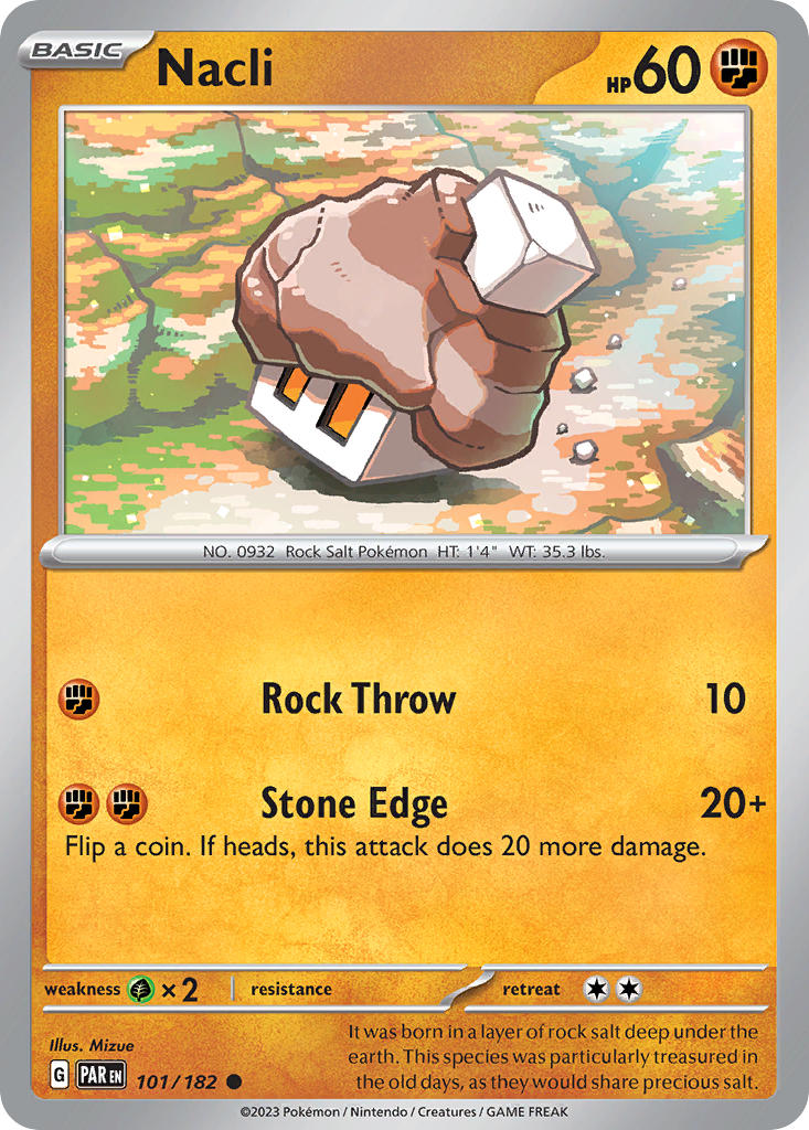 Nacli 101/182 Common Paradox Rift Pokémon card