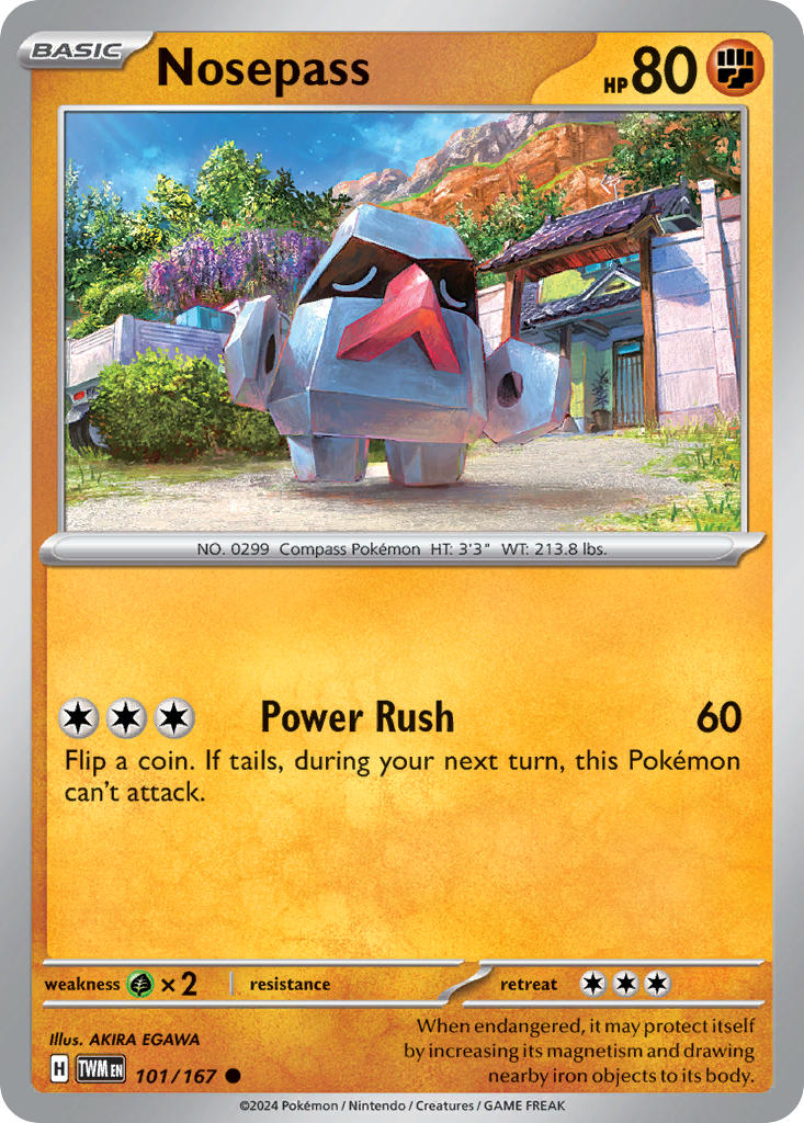 Nosepass 101/167 Common Twilight Masquerade Pokémon card