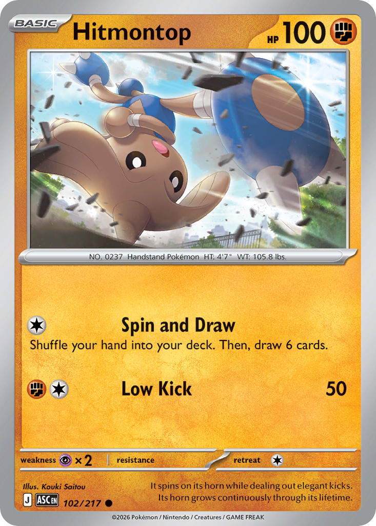 Hitmontop 102/217 Common Ascended Heroes Pokémon card
