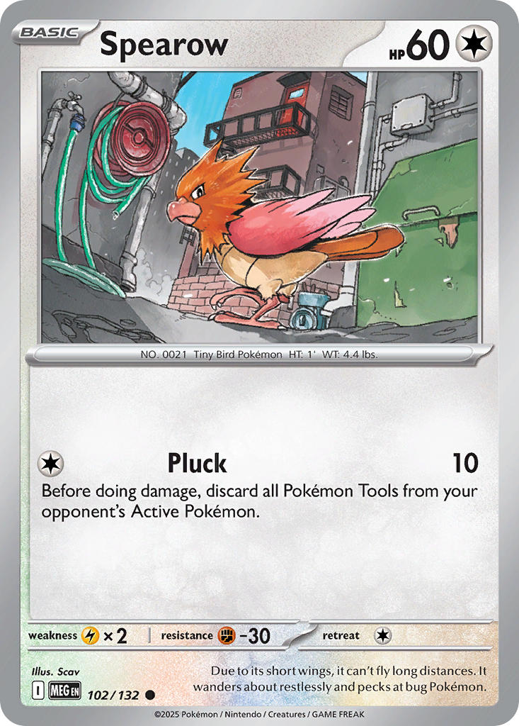 Spearow 102/132 Common Mega Evolution Pokémon card