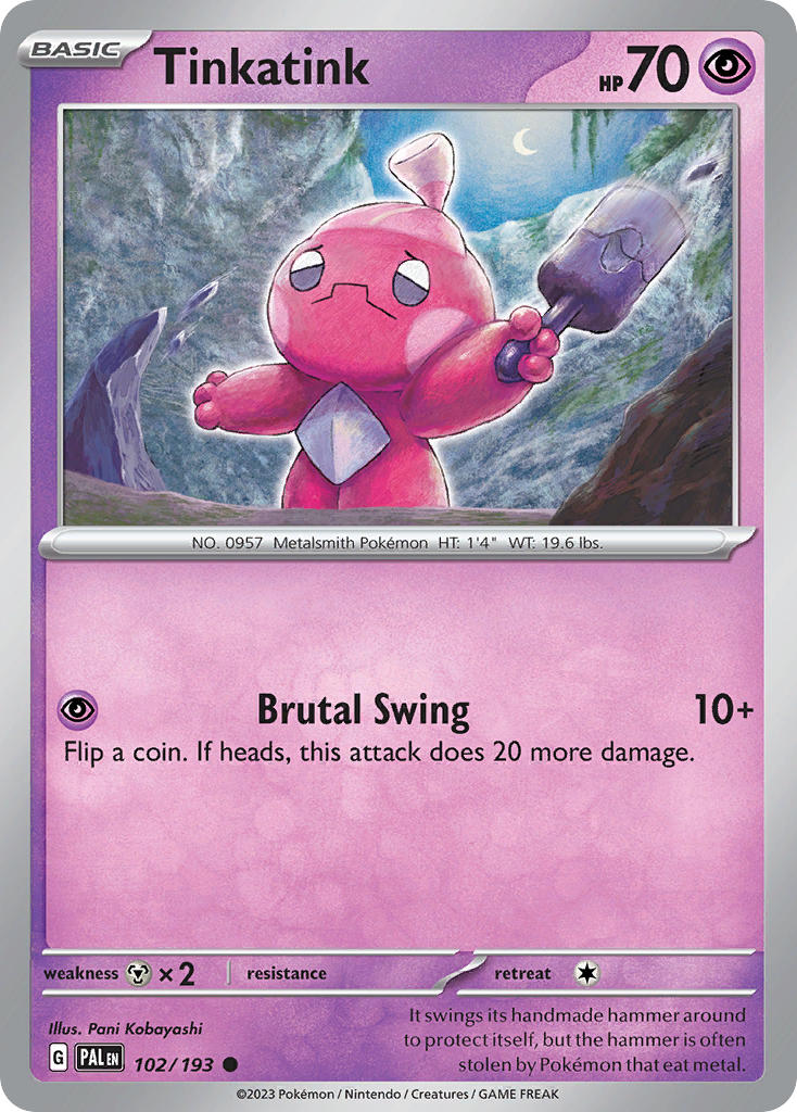 Tinkatink 102/193 Common Paldea Evolved Pokémon card