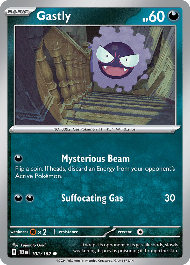 Gastly 102/162 Common Temporal Forces Pokémon card