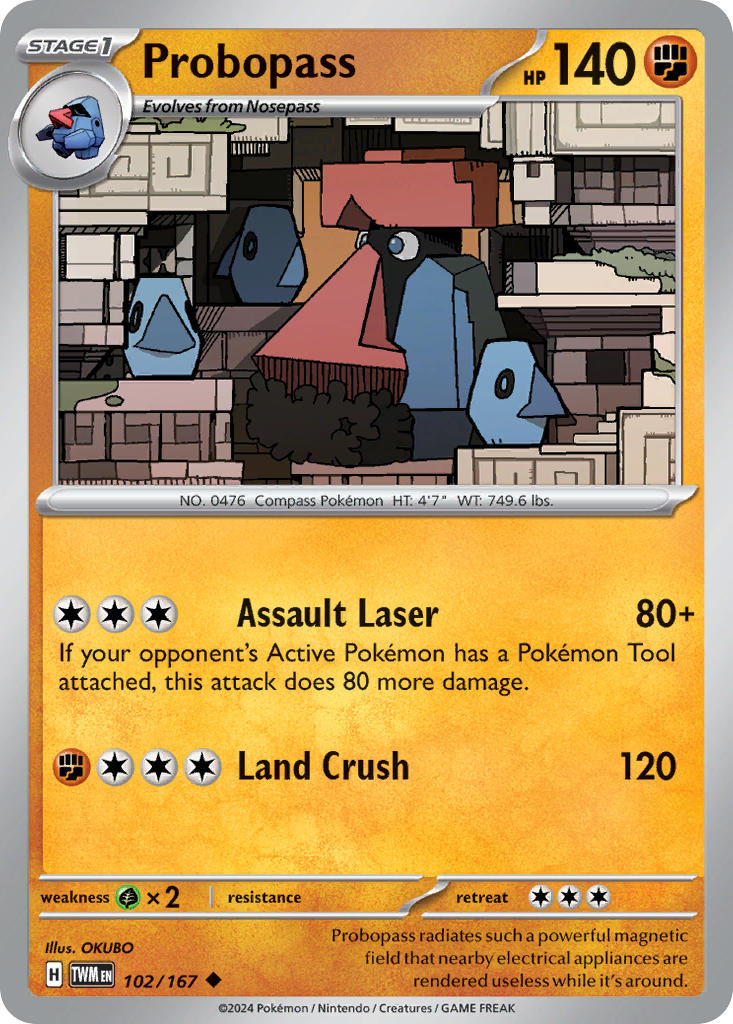 Probopass 102/167 Uncommon Twilight Masquerade Pokémon card