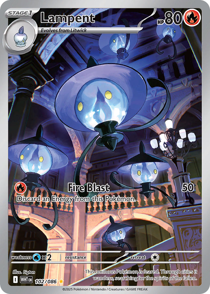 Lampent 102/086 Illustration Rare White Flare Pokémon card
