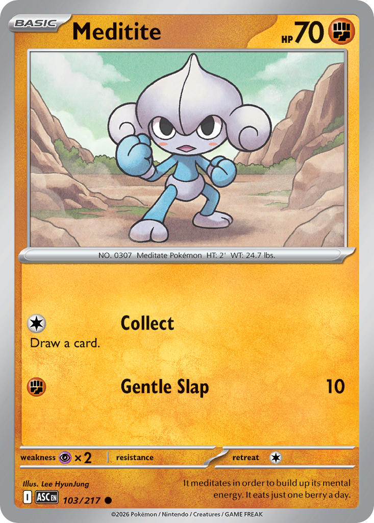Meditite 103/217 Common Ascended Heroes Pokémon card