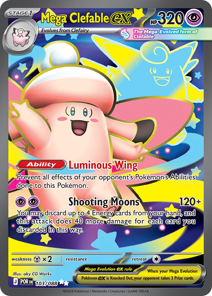 Mega Clefable EX 103/088 Ultra Rare Perfect Order Pokémon card