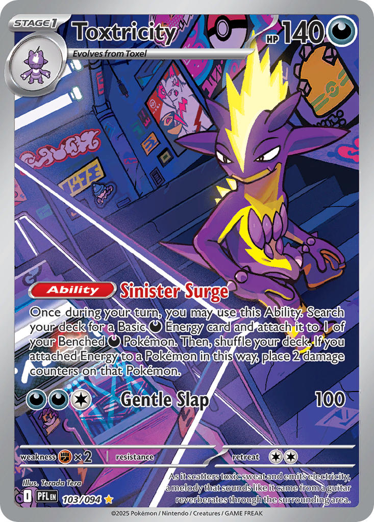 Toxtricity 103/094 Illustration Rare Phantasmal Flames Pokémon card