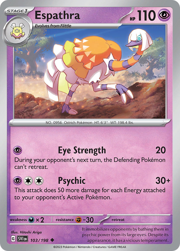 Espathra 103/198 Uncommon Scarlet & Violet Pokémon card