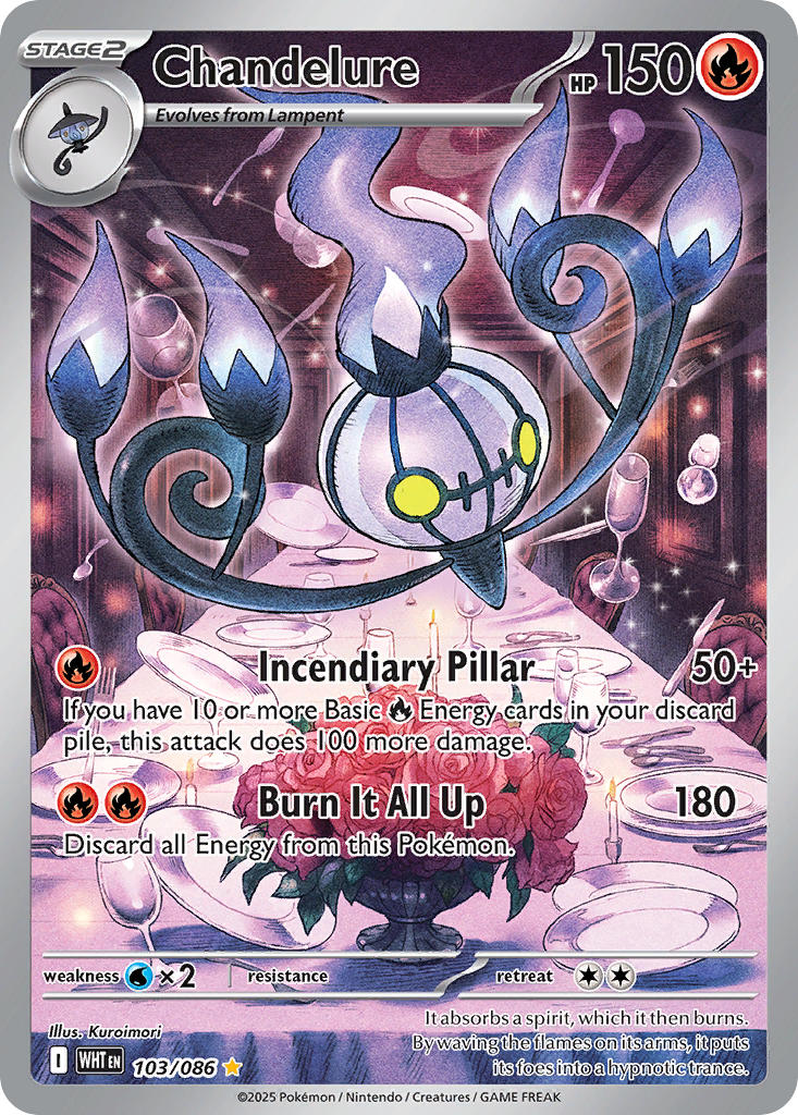 Chandelure 103/086 Illustration Rare White Flare Pokémon card