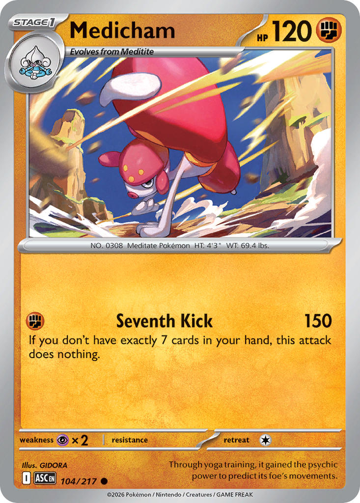 Medicham 104/217 Rare Ascended Heroes Pokémon card