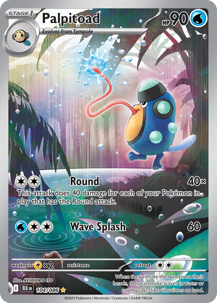 Palpitoad 104/086 Illustration Rare Black Bolt Pokémon card