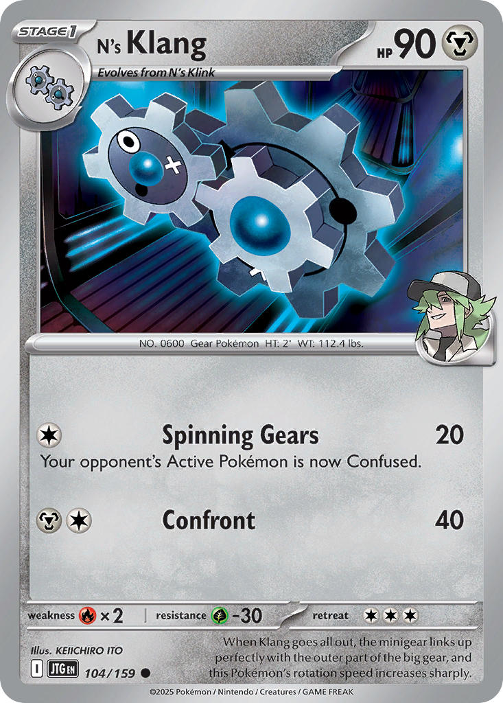 N's Klang 104/159 Common Journey Together Pokémon card
