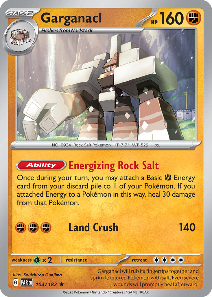 Garganacl 104/182 Rare Paradox Rift Pokémon card
