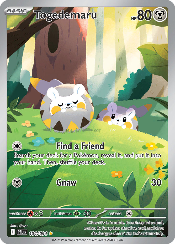 Togedemaru 104/094 Illustration Rare Phantasmal Flames Pokémon card