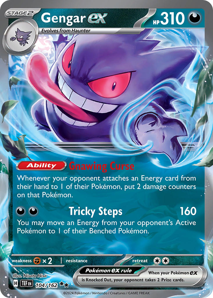 Gengar EX 104/162 Double Rare Temporal Forces Pokémon card