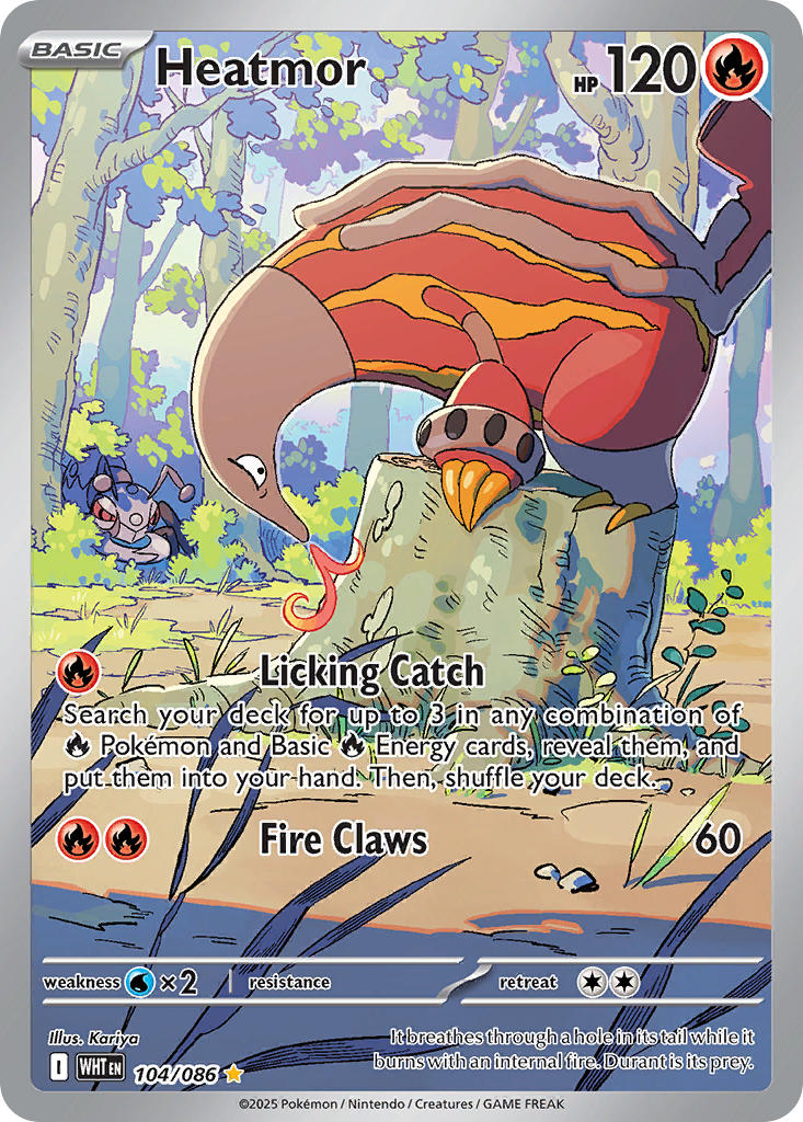 Heatmor 104/086 Illustration Rare White Flare Pokémon card