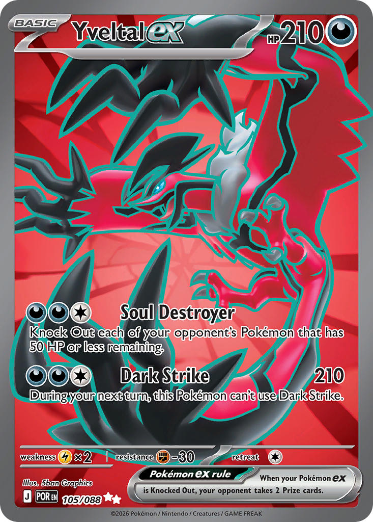 Yveltal EX 105/088 Ultra Rare Perfect Order Pokémon card