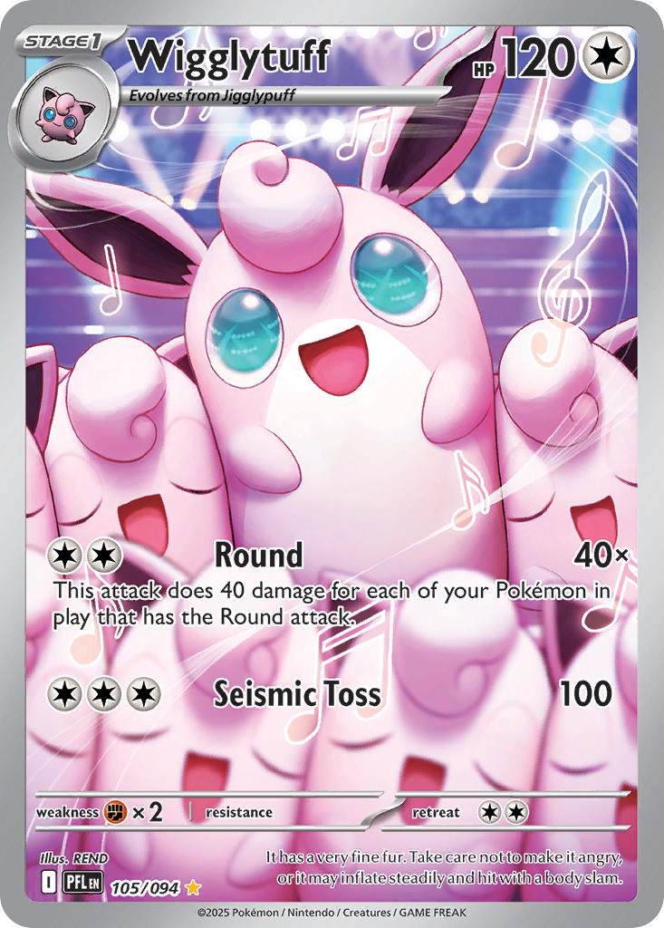 Wigglytuff 105/094 Illustration Rare Phantasmal Flames Pokémon card