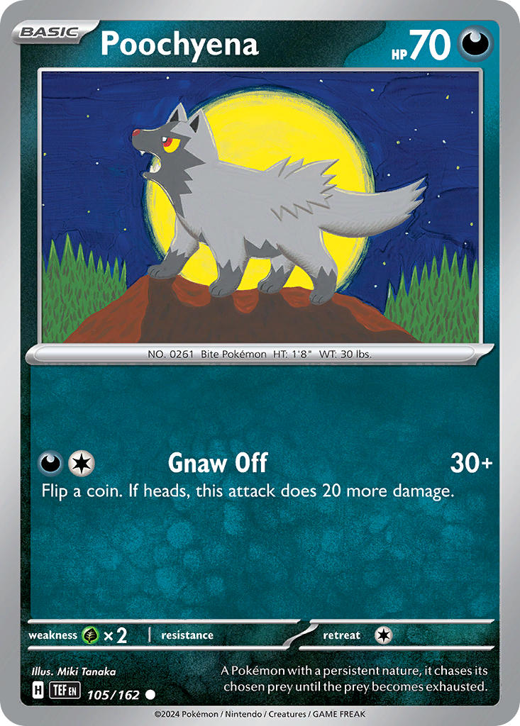 Poochyena 105/162 Common Temporal Forces Pokémon card