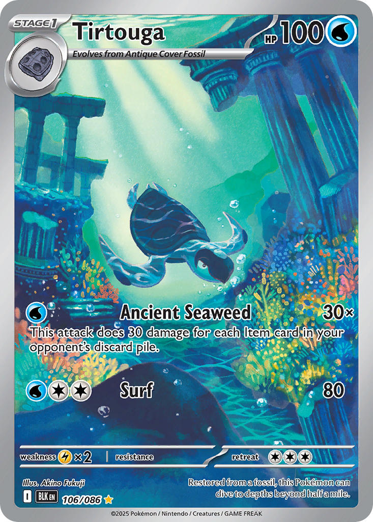 Tirtouga 106/086 Illustration Rare Black Bolt Pokémon card