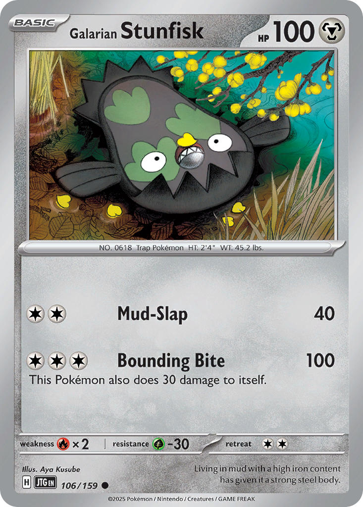 Galarian Stunfisk 106/159 Common Journey Together Pokémon card