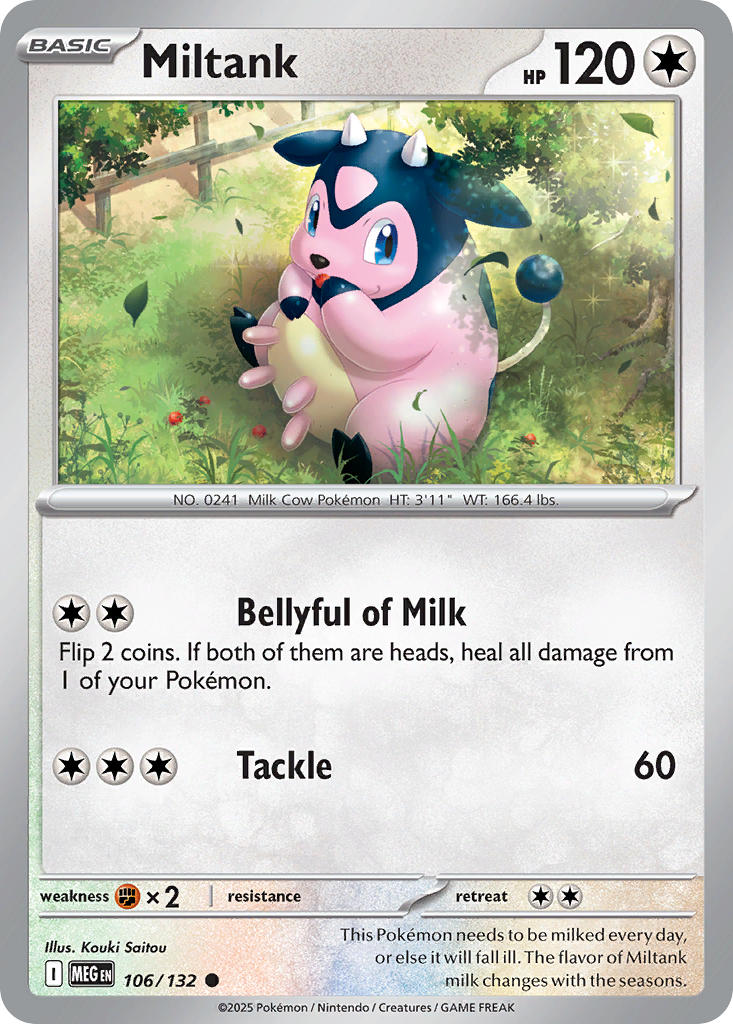 Miltank 106/132 Common Mega Evolution Pokémon card