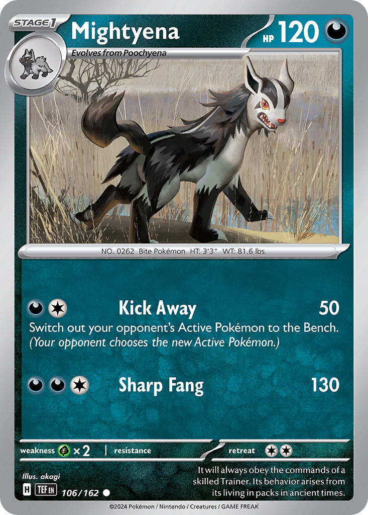 Mightyena 106/162 Rare Temporal Forces Pokémon card