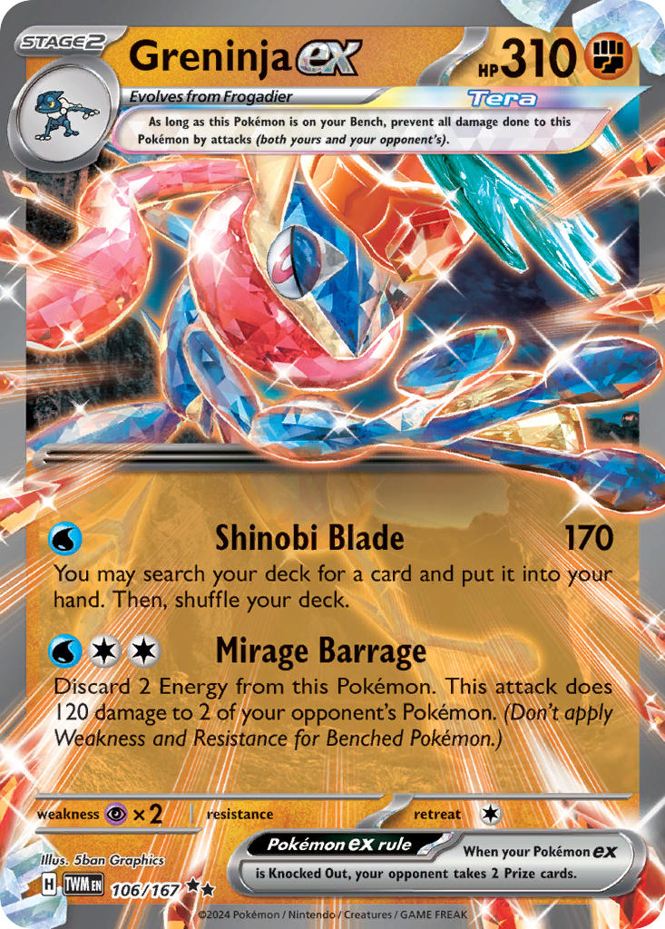 Greninja EX 106/167 Double Rare Twilight Masquerade Pokémon card