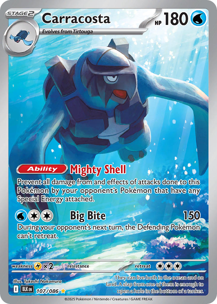 Carracosta 107/086 Illustration Rare Black Bolt Pokémon card
