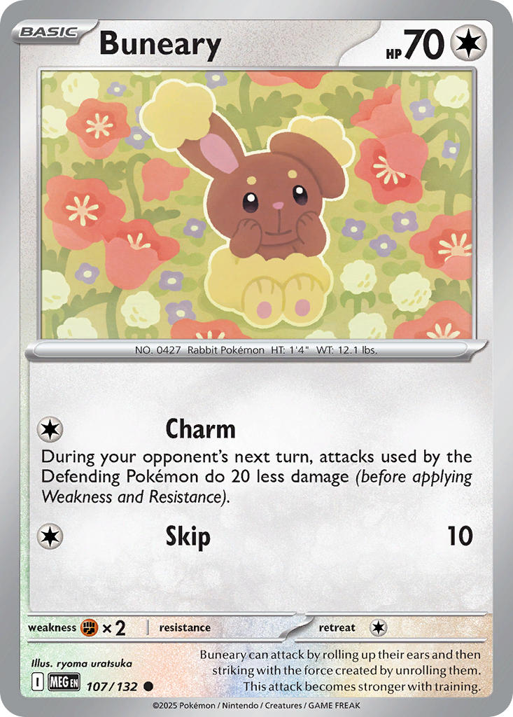 Buneary 107/132 Common Mega Evolution Pokémon card
