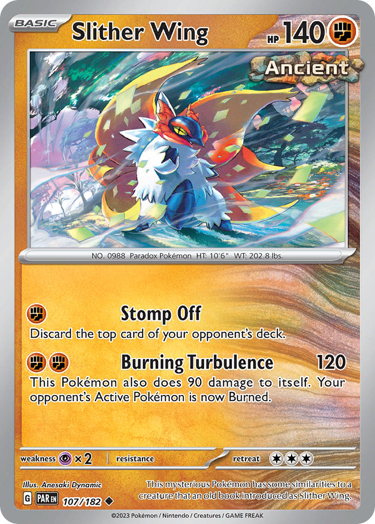 Slither Wing 107/182 Uncommon Paradox Rift Pokémon card