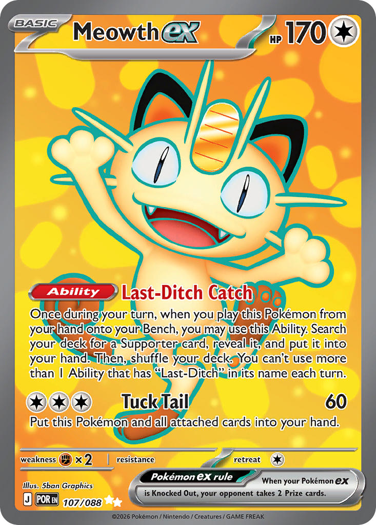 Meowth EX 107/088 Ultra Rare Perfect Order Pokémon card