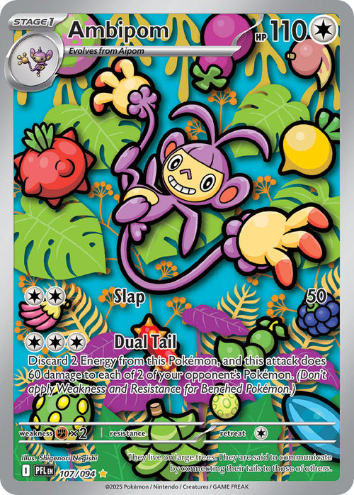 Ambipom 107/094 Illustration Rare Phantasmal Flames Pokémon card