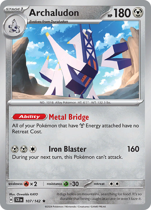 Archaludon 107/142 Rare Stellar Crown Pokémon card