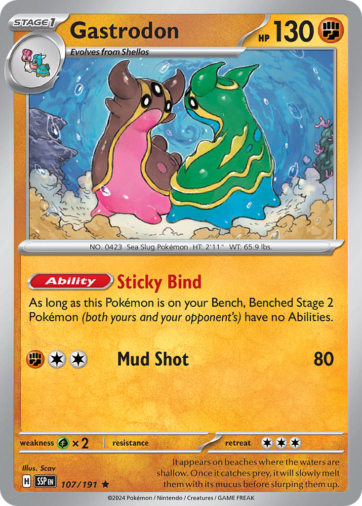 Gastrodon 107/191 Rare Surging Sparks Pokémon card