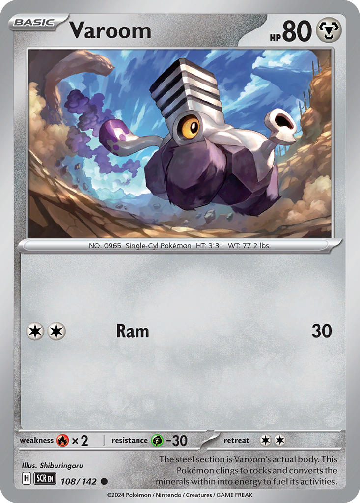Varoom 108/142 Common Stellar Crown Pokémon card