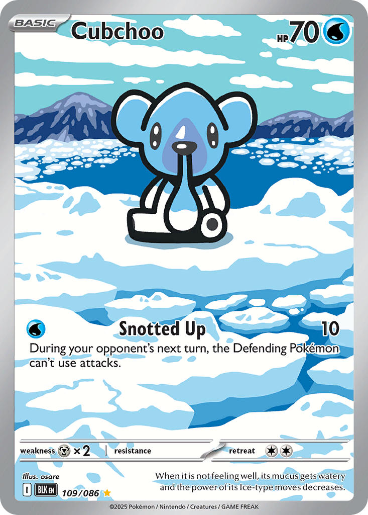 Cubchoo 109/086 Illustration Rare Black Bolt Pokémon card