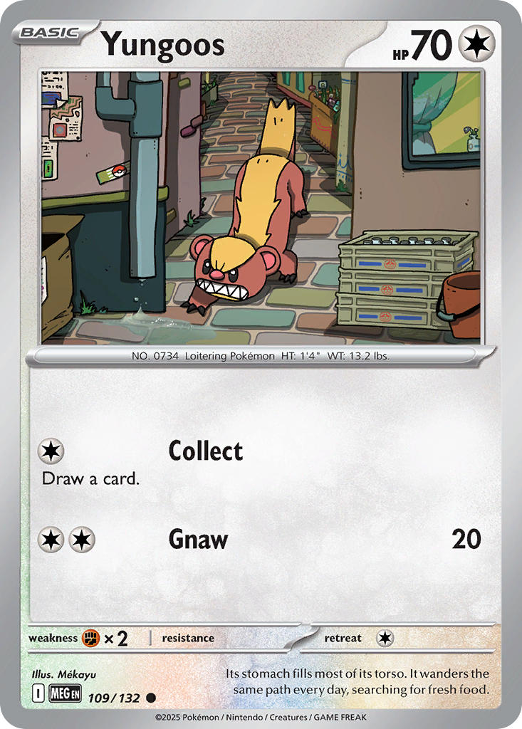 Yungoos 109/132 Common Mega Evolution Pokémon card