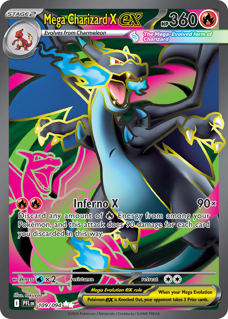 Mega Charizard X EX 109/094 Ultra Rare Phantasmal Flames Pokémon card