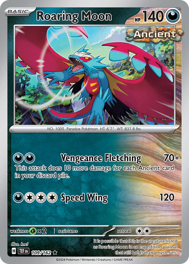 Roaring Moon 109/162 Rare Temporal Forces Pokémon card