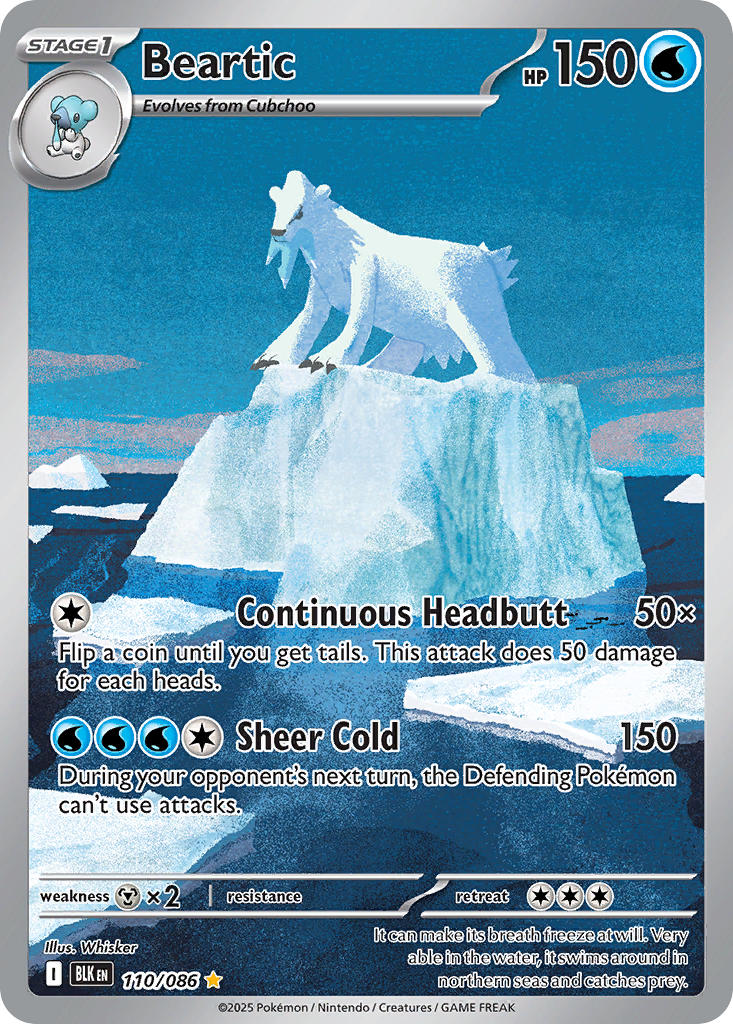 Beartic 110/086 Illustration Rare Black Bolt Pokémon card