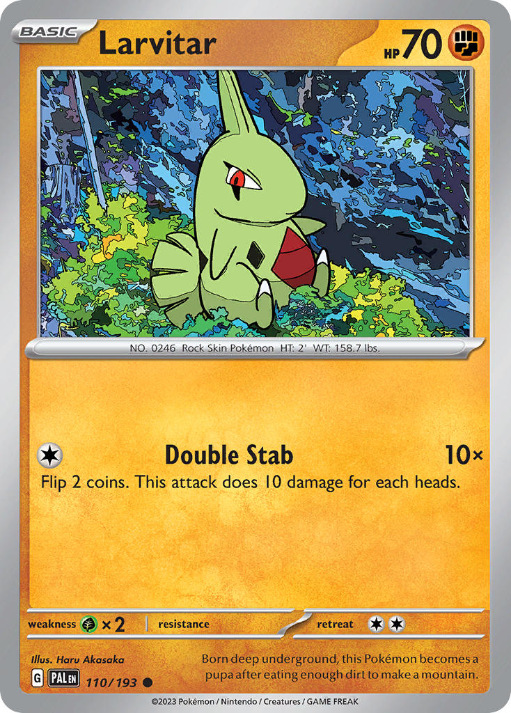 Larvitar 110/193 Common Paldea Evolved Pokémon card
