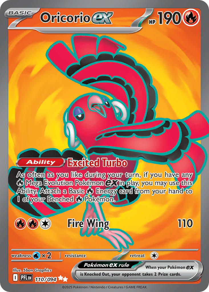 Oricorio EX 110/094 Ultra Rare Phantasmal Flames Pokémon card