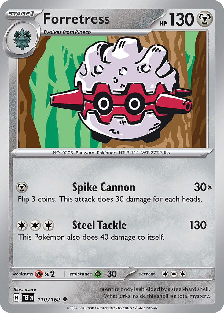 Forretress 110/162 Rare Temporal Forces Pokémon card